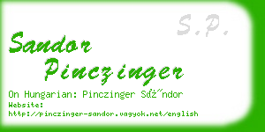 sandor pinczinger business card